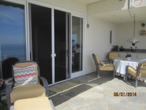 View from Deck of Sliding Patio Screen Doors installed in Malibu Oceanview Home