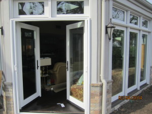 Closed Double Set of Retractable Screen Doors in Encino