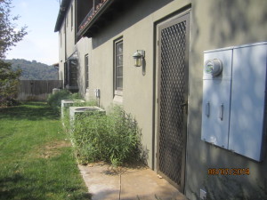 View after installation of custom made heavy duty single Sentry 4900 security screen door in Topanga