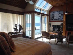Window Screens installation in Bedroom of Malibu Home