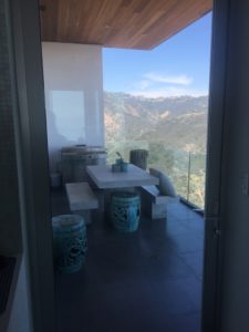 Kitchen installation of Anodized Silver Hinged Screen Door in Malibu