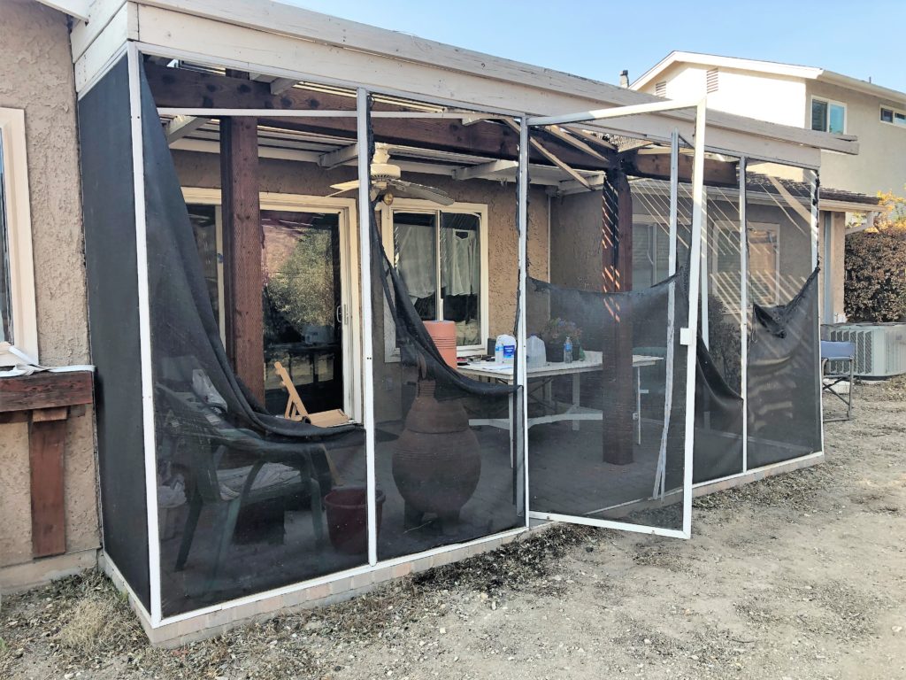 Before Fire Damage Restoration | Screen Doors & Window Screens Before Fire Damage Restoration