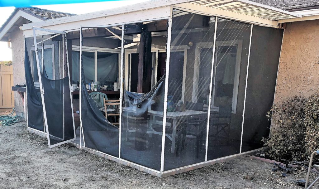 Before Fire Damage Restoration 3 | Screen Doors & Window Screens